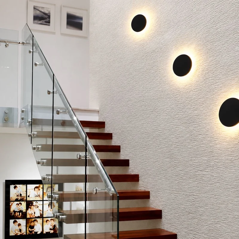 Ronde LED Wandlamp met Achtergrondverlichting Aluminium Acrylic Design Gang Slaapkamer Woonkamer Verlichting | Sansoti
