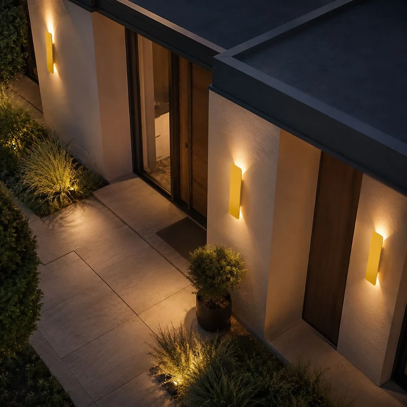 Aluminium Wandlamp Goudkleurig IP65 Waterdicht LED Buitenverlichting voor Tuin Balkon Terras 6W 18W 24W | Sansoti