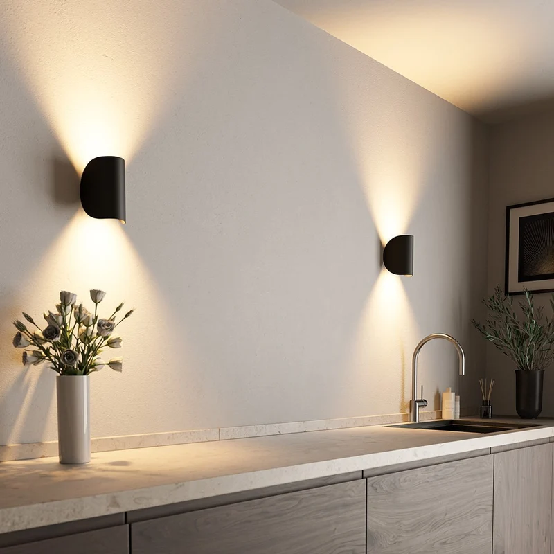 Aluminium Wandlamp Draaibaar Boven Beneden LED G4 Fitting Zwart Wit Rood Navy Moderne Wandverlichting | Sansoti
