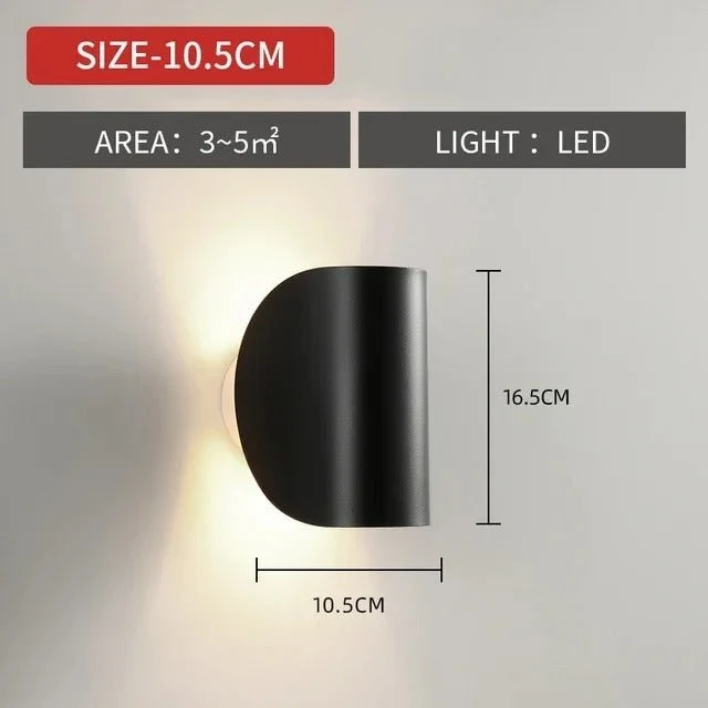 Aluminium Wandlamp Draaibaar Boven Beneden LED G4 Fitting Zwart Wit Rood Navy Moderne Wandverlichting | Sansoti