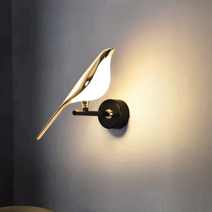 LED Wandlamp Vogel Design Goud Modern Sfeerlicht Woonkamer Slaapkamer Hal Energiezuinig Decoratief Interieur | Sansoti