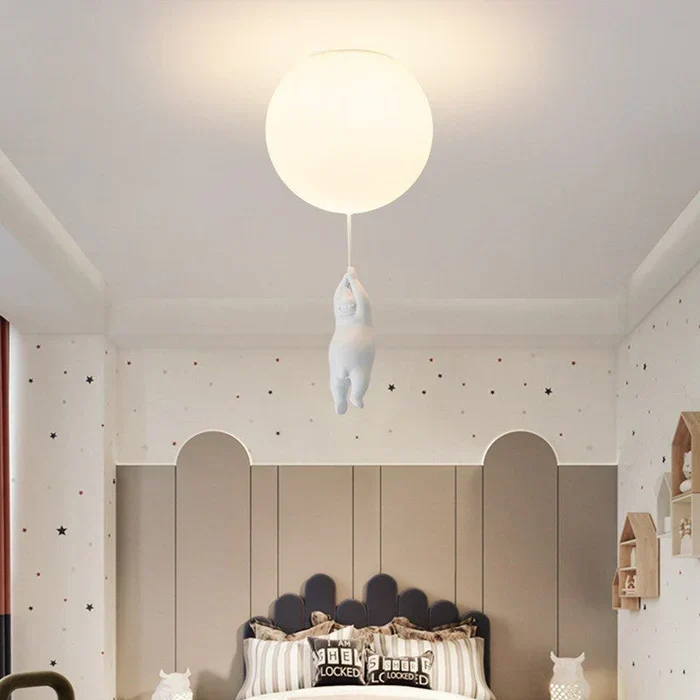 Plafondlamp Kinderkamer Beer Ballon Warm Wit LED Speels Design 15-25cm Decoratief Sfeerverlichting Babykamer | Sansoti