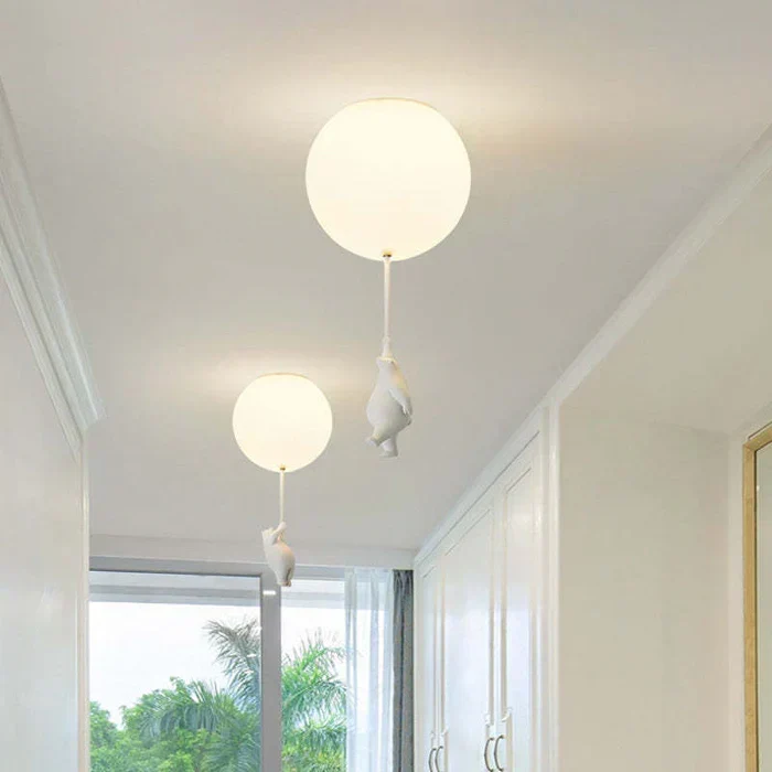Plafondlamp Kinderkamer Beer Ballon Warm Wit LED Speels Design 15-25cm Decoratief Sfeerverlichting Babykamer | Sansoti