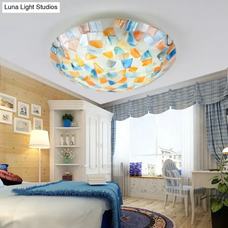 Plafondlamp Schelpen Mozaïek 2-3 Lichtpunten E26 E27 Slaapkamer Eetkamer Hal Flush Mount Verlichting | Sansoti