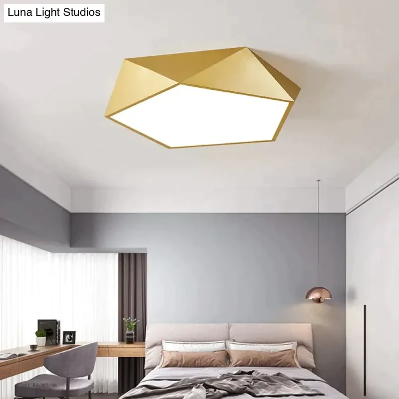 Geometrische Plafondlamp Goud met Dimfunctie Afstandsbediening LED Modern Design Woonkamer Slaapkamer | Sansoti