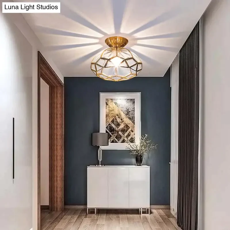 Koperen Plafondlamp Minimalistisch Design Hal Slaapkamer Woonkamer LED Verlichting Opbouwmontage E27 | Sansoti