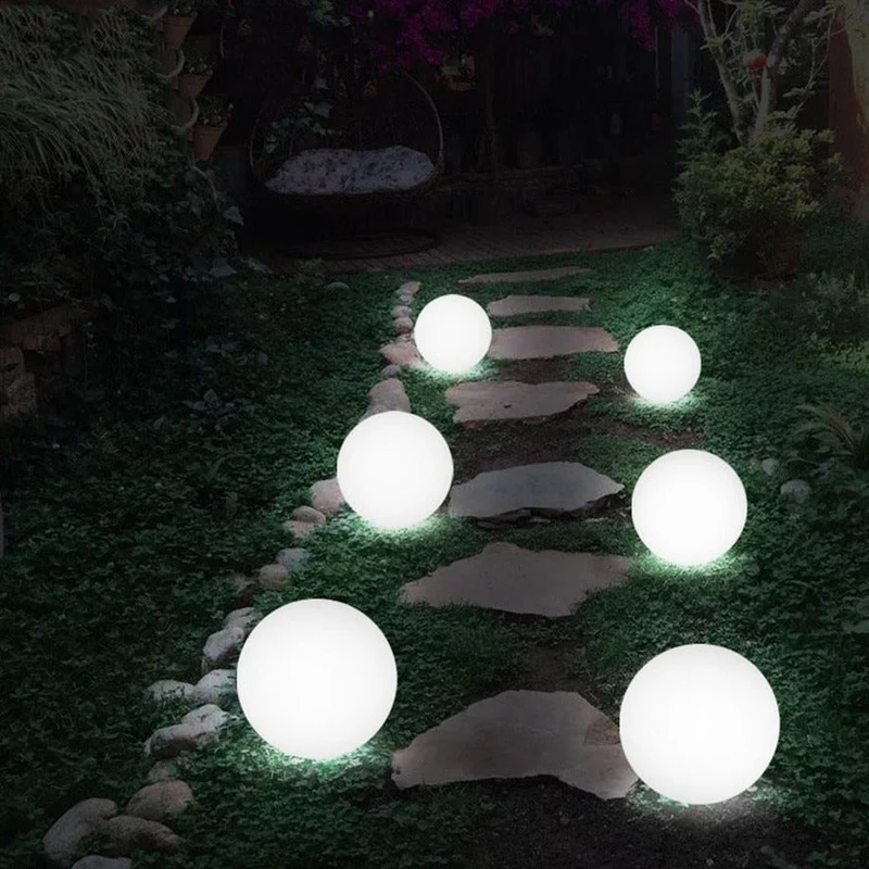 Oplaadbare LED Tuinbol met Afstandsbediening 16 Kleuren Sfeerverlichting voor Tuin Terras en Outdoor Decoratie | Sansoti