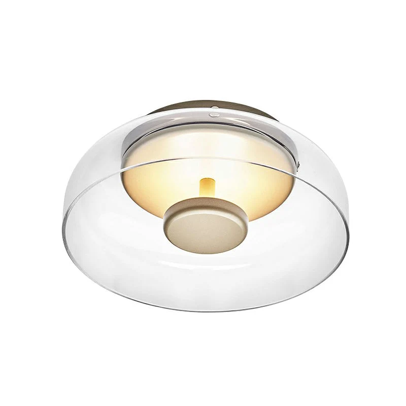Glazen Plafondlamp LED met Rookgrijs of Amber Glas voor Entree Hal Gang Woonkamer Modern Scandinavisch Design | Sansoti
