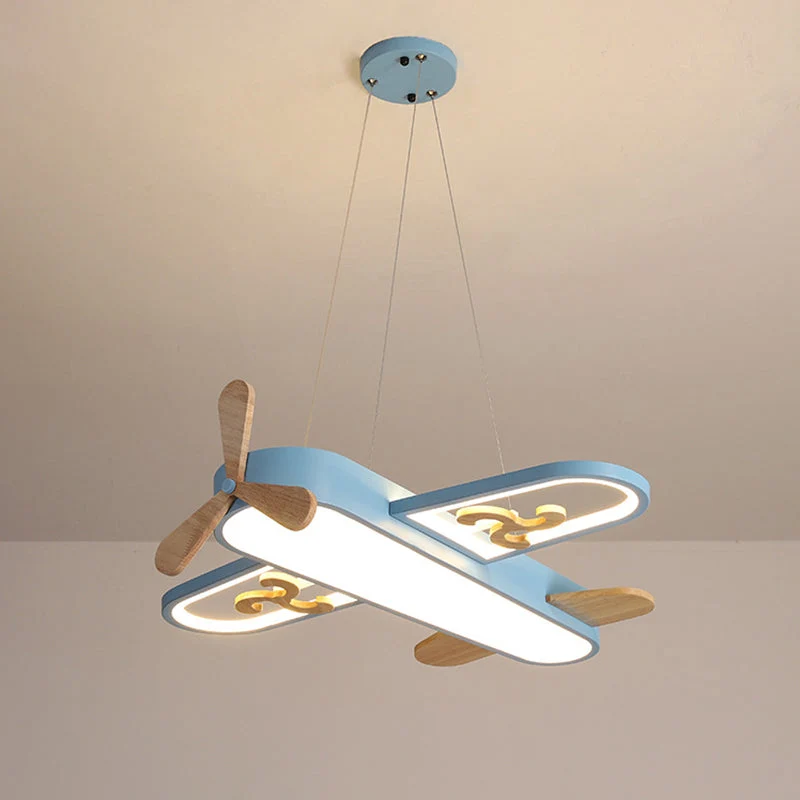 Hanglamp Vliegtuig Kinderkamer LED Dimbaar met Afstandsbediening Acryl IJzer 20cm Plafondlamp Jongenskamer | Sansoti