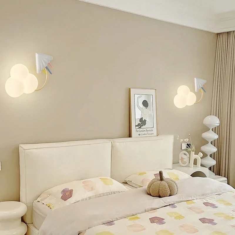 LED Wandlamp Kinderkamer met Vliegtuig Wolk Regenboog Ster Motief Drie Lichttemperaturen Dimbaar Sfeerlicht | Sansoti