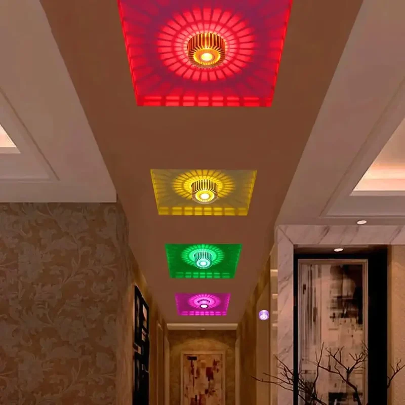 Inbouw LED Plafondspot 3W Aluminium Kleurrijk Sfeerlicht Gang Balkon Studeerkamer Slaapkamer Woonkamer | Sansoti