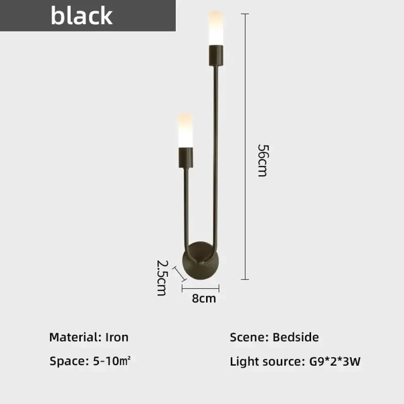 Minimalistische LED Wandlamp Slaapkamer Zwart Goud Verstelbare Lichtrichting Modern Design Leeslamp Sfeerverlichting | Sansoti