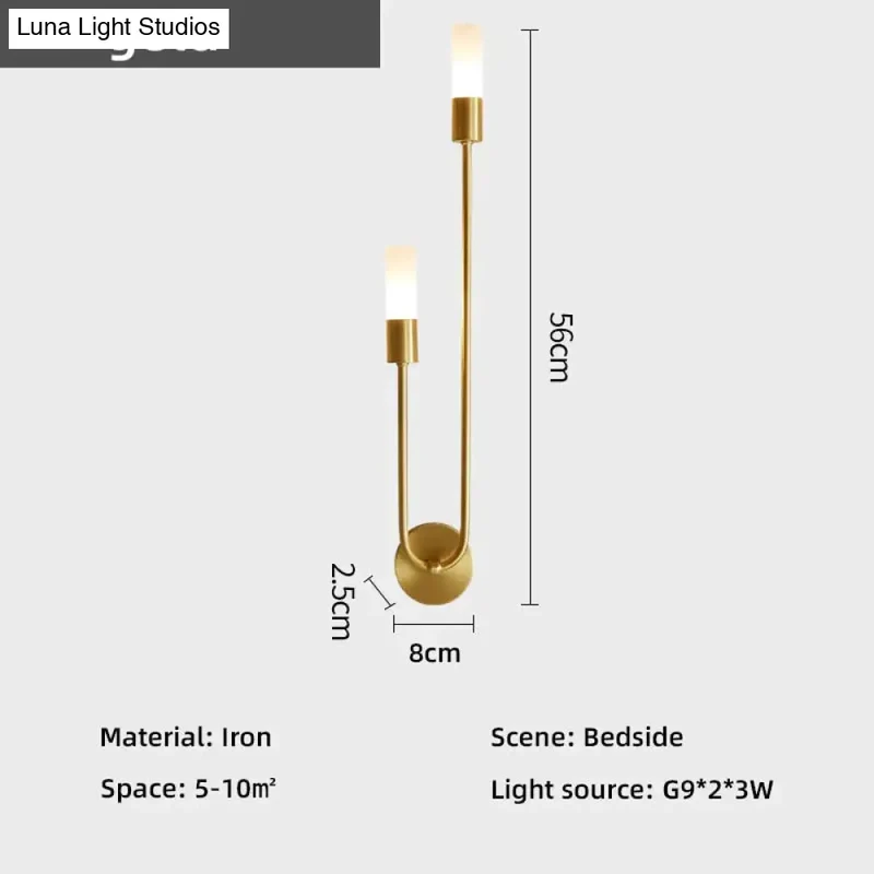 Minimalistische LED Wandlamp Slaapkamer Zwart Goud Verstelbare Lichtrichting Modern Design Leeslamp Sfeerverlichting | Sansoti