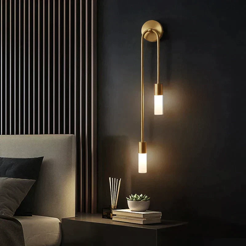 Minimalistische LED Wandlamp Slaapkamer Zwart Goud Verstelbare Lichtrichting Modern Design Leeslamp Sfeerverlichting | Sansoti