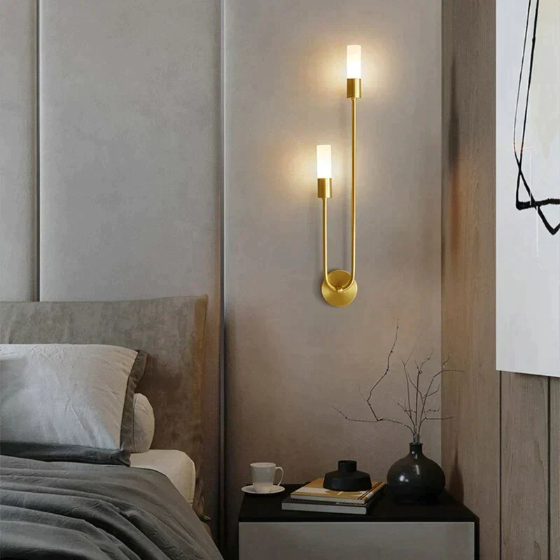 Minimalistische LED Wandlamp Slaapkamer Zwart Goud Verstelbare Lichtrichting Modern Design Leeslamp Sfeerverlichting | Sansoti