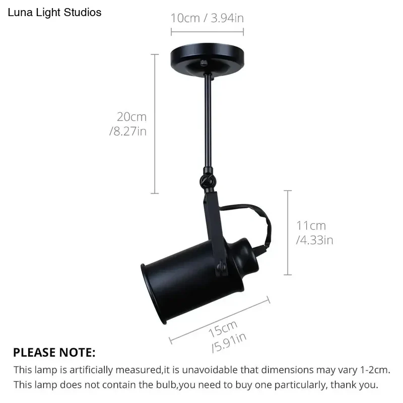 Industriële Hanglamp Zwart Metaal Dimbaar E27 Vintage Loft Pendel Verlichting Horeca Woonkamer Café Bar | Sansoti