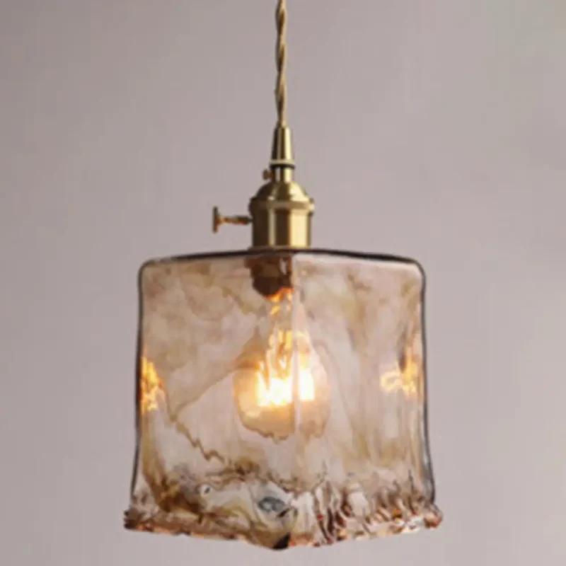 Hanglamp Glas Amber Vintage Metaal Woonkamer Eetkamer Keuken Industrieel Design Sfeerverlichting Retro | Sansoti