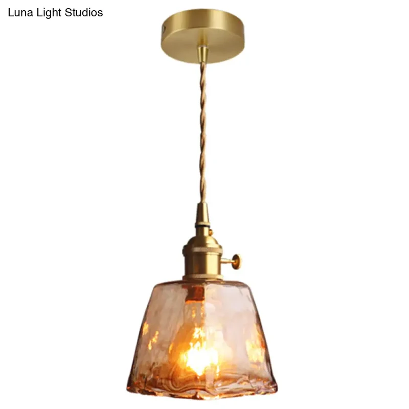 Hanglamp Glas Amber Vintage Metaal Woonkamer Eetkamer Keuken Industrieel Design Sfeerverlichting Retro | Sansoti