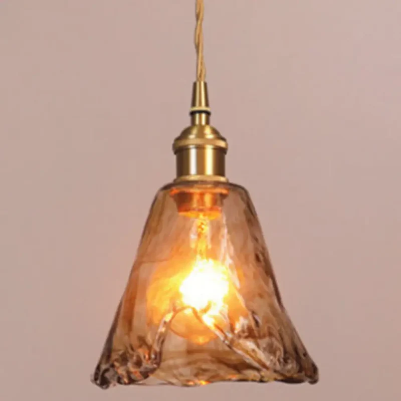 Hanglamp Glas Amber Vintage Metaal Woonkamer Eetkamer Keuken Industrieel Design Sfeerverlichting Retro | Sansoti