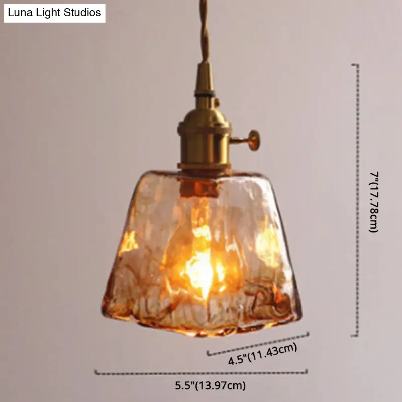 Hanglamp Glas Amber Vintage Metaal Woonkamer Eetkamer Keuken Industrieel Design Sfeerverlichting Retro | Sansoti