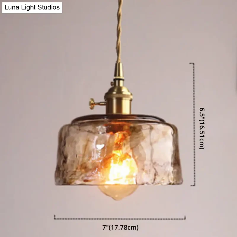 Hanglamp Glas Amber Vintage Metaal Woonkamer Eetkamer Keuken Industrieel Design Sfeerverlichting Retro | Sansoti