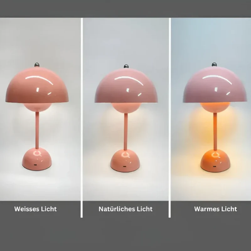 Oplaadbare Tafellamp Ø16×H29,5cm Touch-Bediening 3 Lichtmodi Modern Design Draadloos Roestvrij Staal | Sansoti