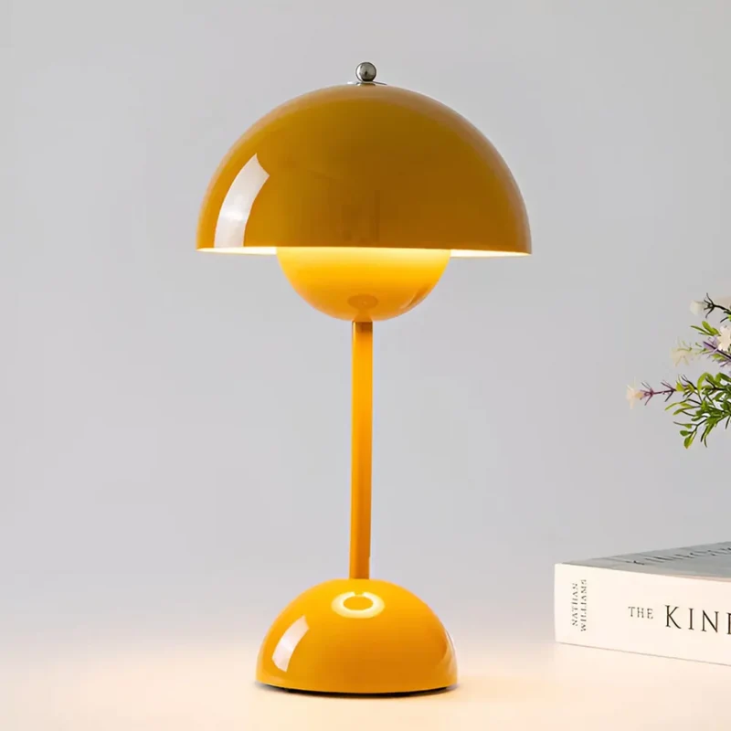 Oplaadbare Tafellamp Ø16×H29,5cm Touch-Bediening 3 Lichtmodi Modern Design Draadloos Roestvrij Staal | Sansoti