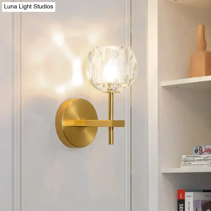 Kristallen Wandlamp Koper Warm Wit Licht Moderne Verlichting Woonkamer Slaapkamer Hal Decoratief Sfeervol | Sansoti