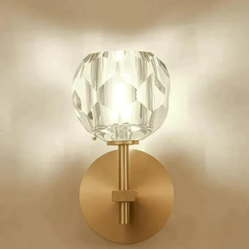 Kristallen Wandlamp Koper Warm Wit Licht Moderne Verlichting Woonkamer Slaapkamer Hal Decoratief Sfeervol | Sansoti