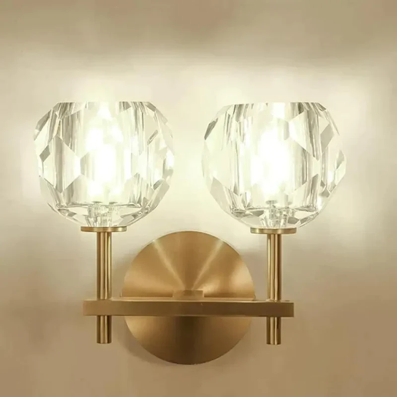 Kristallen Wandlamp Koper Warm Wit Licht Moderne Verlichting Woonkamer Slaapkamer Hal Decoratief Sfeervol | Sansoti