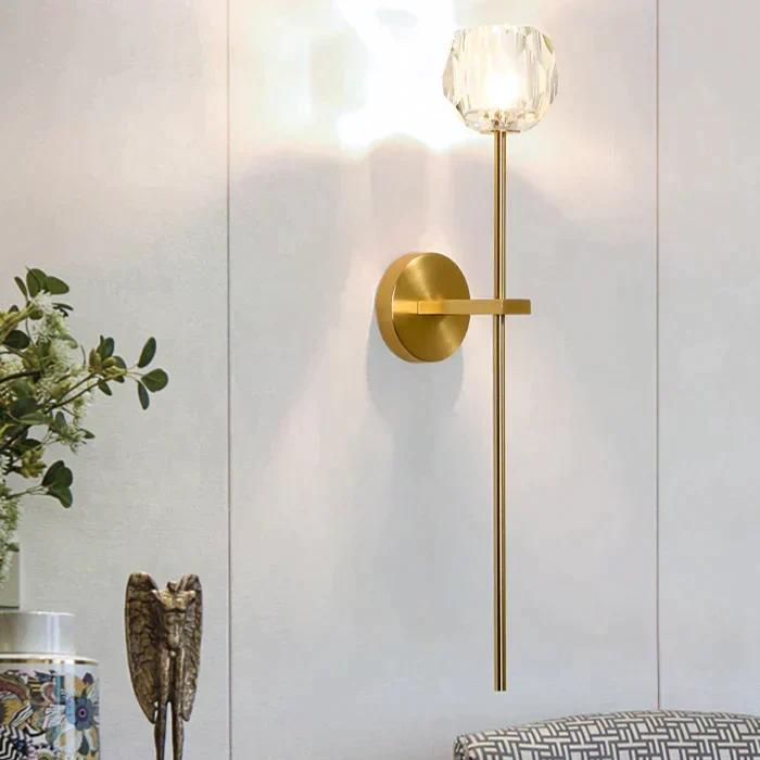 Kristallen Wandlamp Koper Warm Wit Licht Moderne Verlichting Woonkamer Slaapkamer Hal Decoratief Sfeervol | Sansoti
