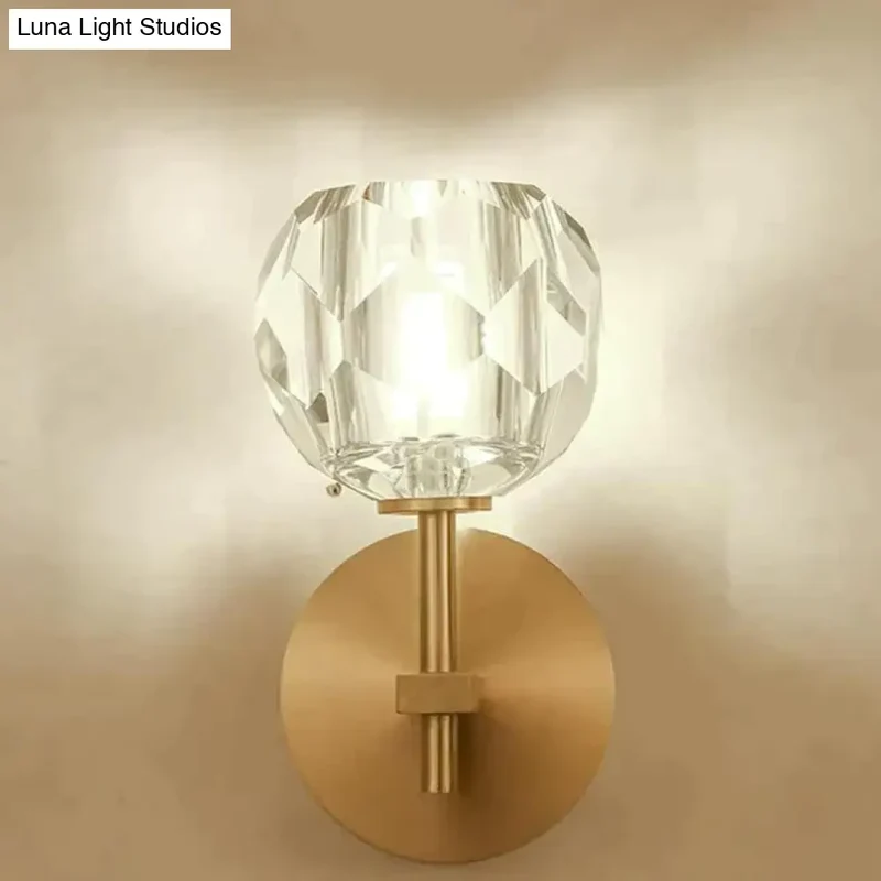 Kristallen Wandlamp Koper Warm Wit Licht Moderne Verlichting Woonkamer Slaapkamer Hal Decoratief Sfeervol | Sansoti