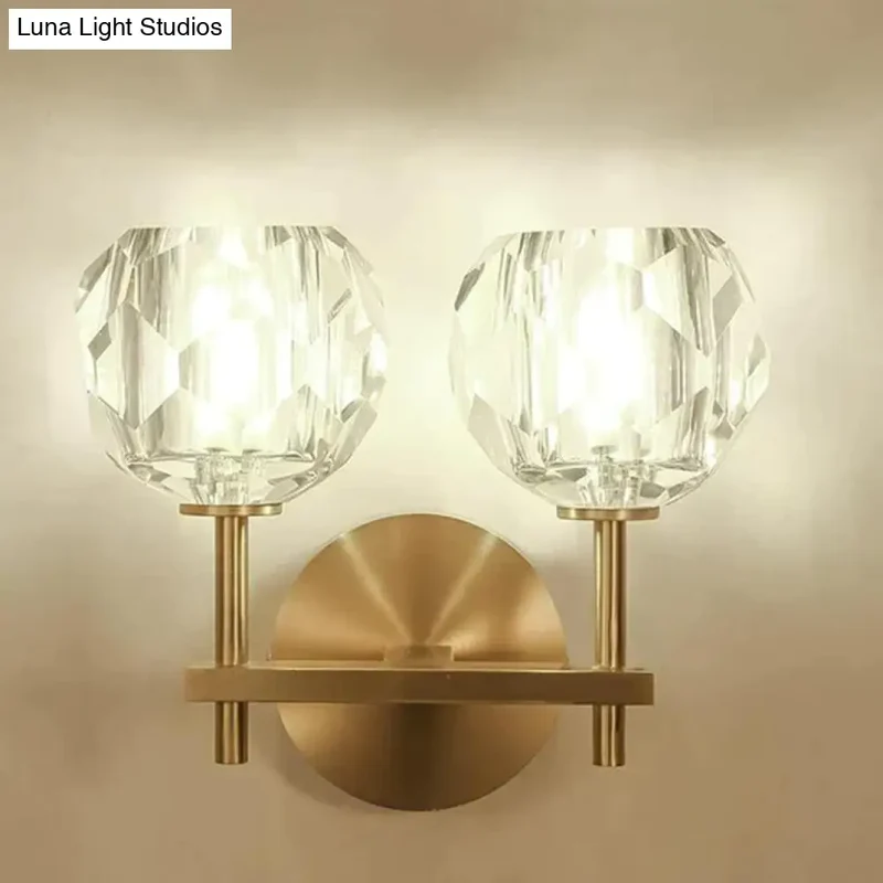 Kristallen Wandlamp Koper Warm Wit Licht Moderne Verlichting Woonkamer Slaapkamer Hal Decoratief Sfeervol | Sansoti