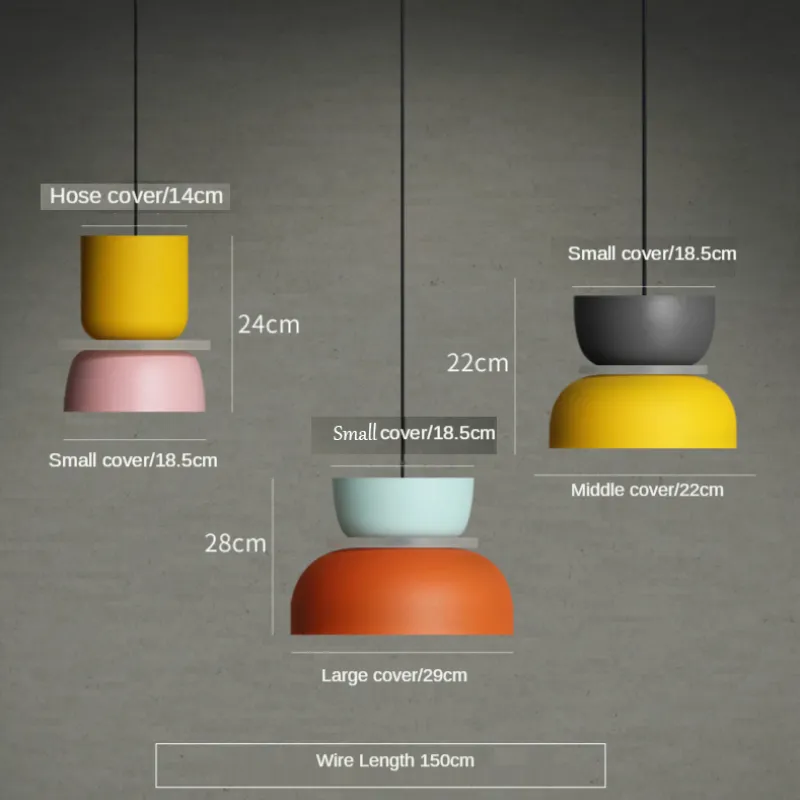 Hanglamp Scandinavisch Design E27 Fitting Acryl Kap Pastelkleuren Eetkamer Woonkamer Slaapkamer Verlichting | Sansoti