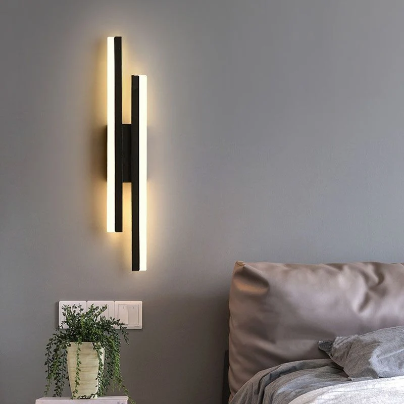 LED Wandlamp Metaal Acryl Zwart Goud 48cm Woonkamer Slaapkamer Wandverlichting Modern Design Interieur | Sansoti