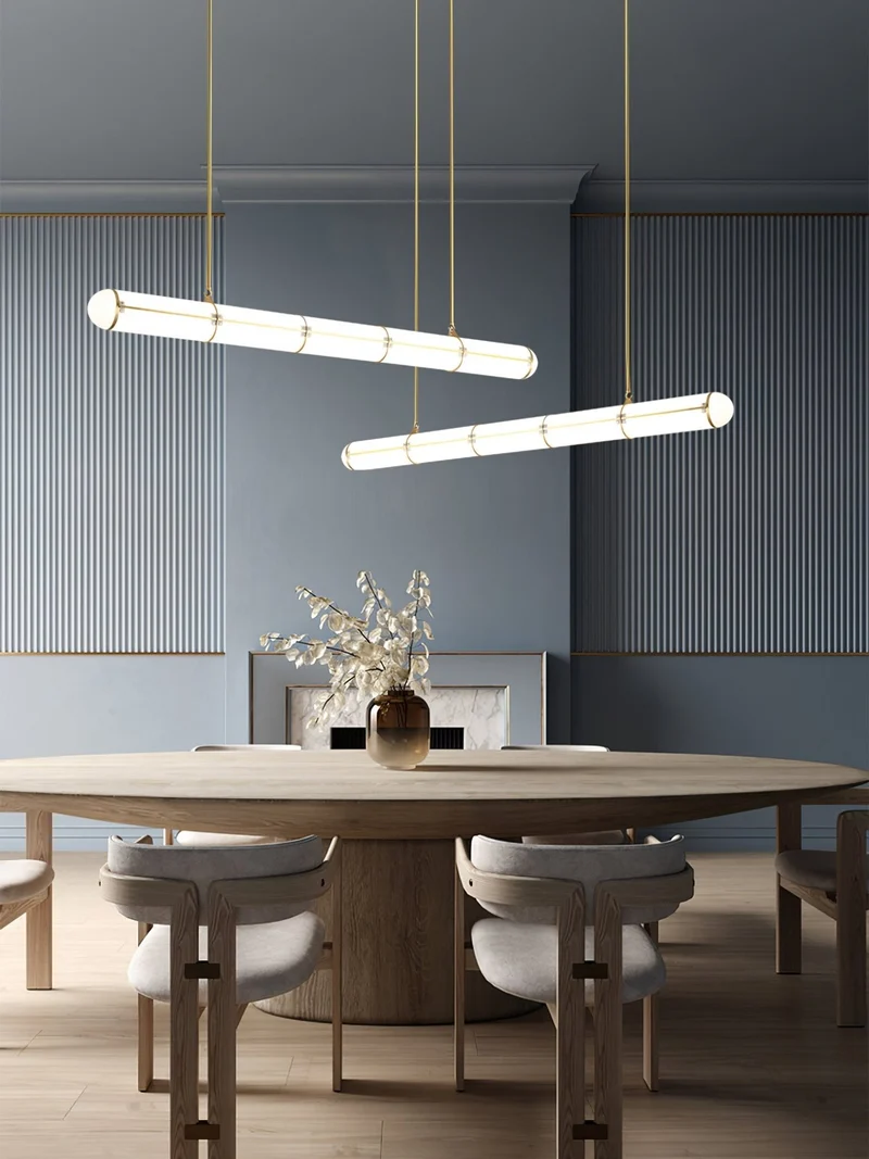 Eindloze Cilindrische Hanglamp Moderne Lineaire Verlichting voor Eettafel en Woonkamer Geïntegreerde LED Zwevende Lichtlijn Architectonische Verlichting | Sansoti
