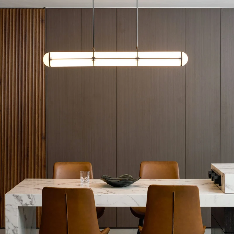 Eindloze Cilindrische Hanglamp Moderne Lineaire Verlichting voor Eettafel en Woonkamer Geïntegreerde LED Zwevende Lichtlijn Architectonische Verlichting | Sansoti