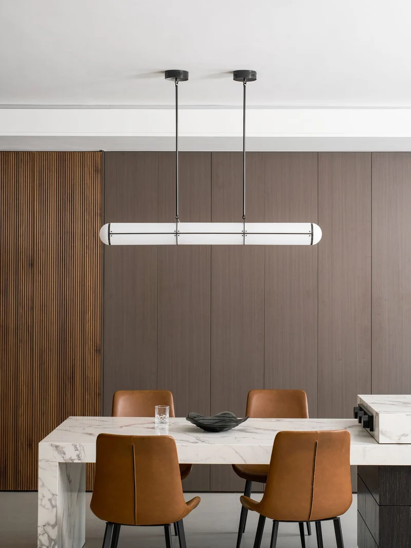 Eindloze Cilindrische Hanglamp Moderne Lineaire Verlichting voor Eettafel en Woonkamer Geïntegreerde LED Zwevende Lichtlijn Architectonische Verlichting | Sansoti