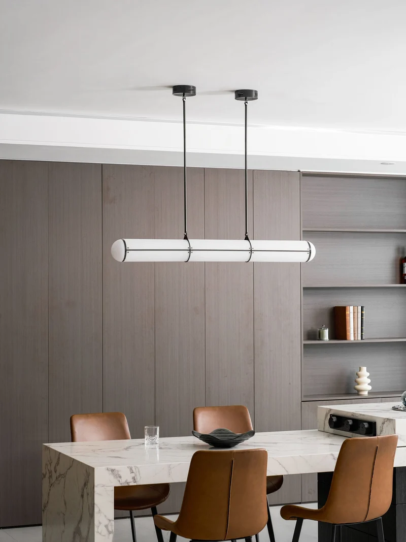 Eindloze Cilindrische Hanglamp Moderne Lineaire Verlichting voor Eettafel en Woonkamer Geïntegreerde LED Zwevende Lichtlijn Architectonische Verlichting | Sansoti