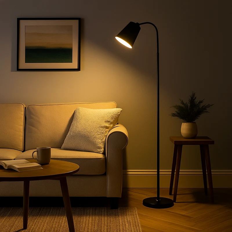Staande Scandinavische Lamp Metaal Hout E27 Zwart Wit Leeslamp Woonkamer Sfeerlicht Modern Minimalistisch | Sansoti
