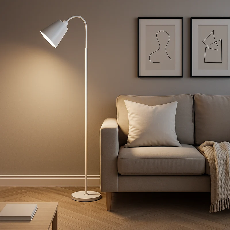 Staande Scandinavische Lamp Metaal Hout E27 Zwart Wit Leeslamp Woonkamer Sfeerlicht Modern Minimalistisch | Sansoti