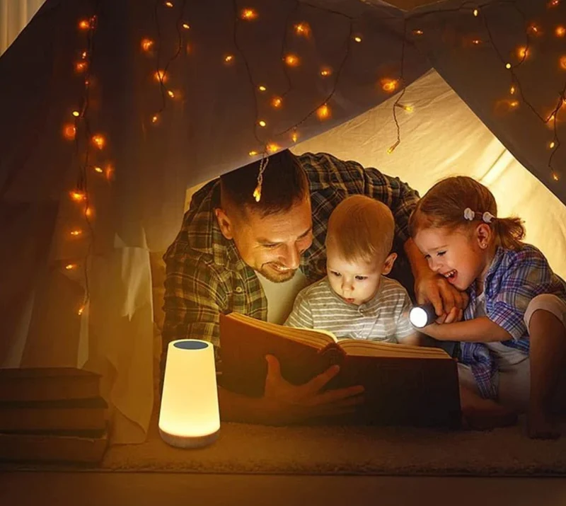 Draadloze RGB Nachtlamp LED Sfeerlicht Touch Bediening Afstandsbediening Oplaadbaar 13 Kleuren Woonkamer | Sansoti