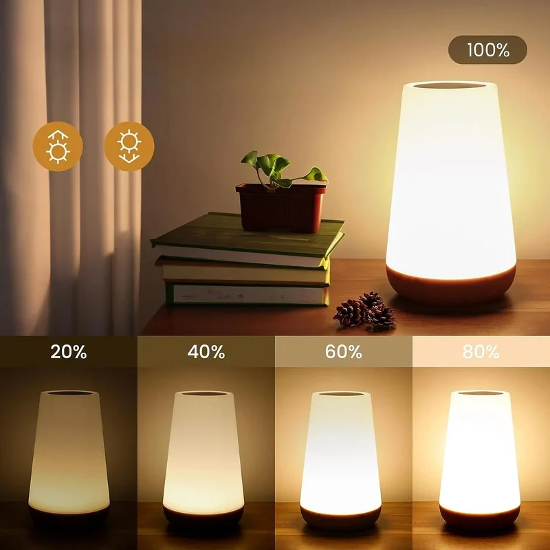 Draadloze RGB Nachtlamp LED Sfeerlicht Touch Bediening Afstandsbediening Oplaadbaar 13 Kleuren Woonkamer | Sansoti