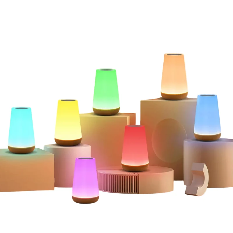 Draadloze RGB Nachtlamp LED Sfeerlicht Touch Bediening Afstandsbediening Oplaadbaar 13 Kleuren Woonkamer | Sansoti