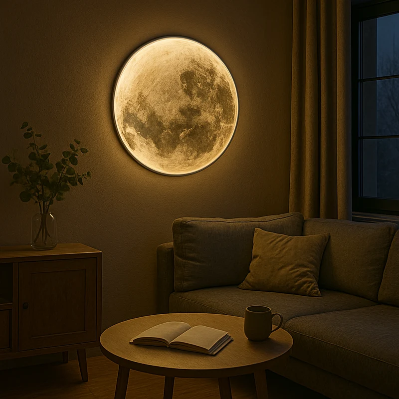 Maan Plafondlamp LED Dimbaar Wand Sfeerlicht Wit Warm Licht Kinderkamer Woonkamer Decoratief 3D Design | Sansoti