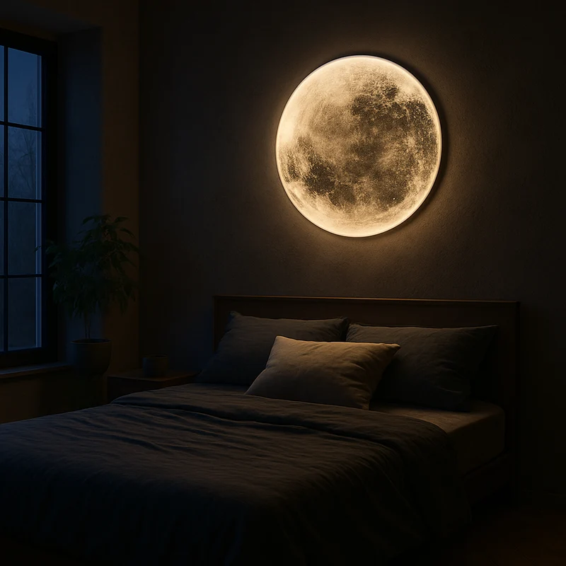 Maan Plafondlamp LED Dimbaar Wand Sfeerlicht Wit Warm Licht Kinderkamer Woonkamer Decoratief 3D Design | Sansoti