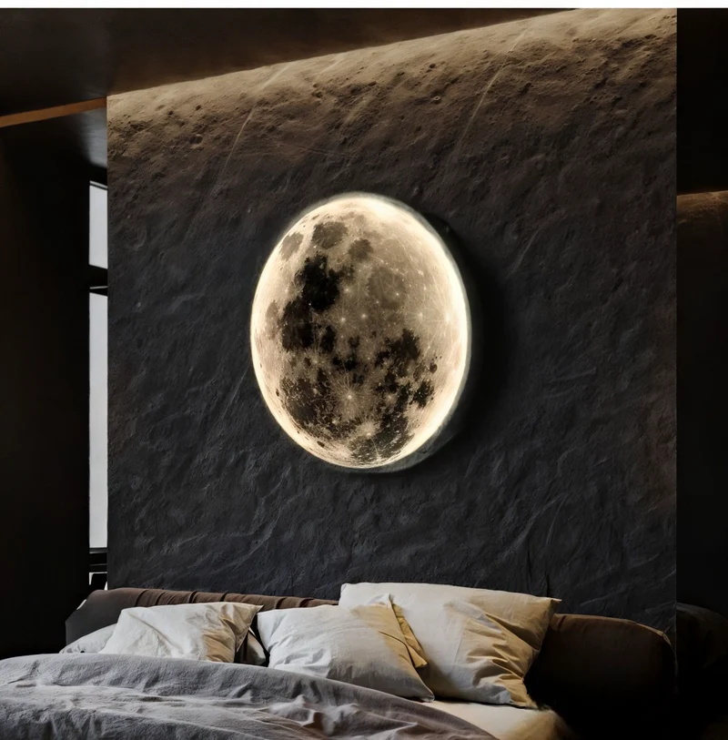 Maan Plafondlamp LED Dimbaar Wand Sfeerlicht Wit Warm Licht Kinderkamer Woonkamer Decoratief 3D Design | Sansoti