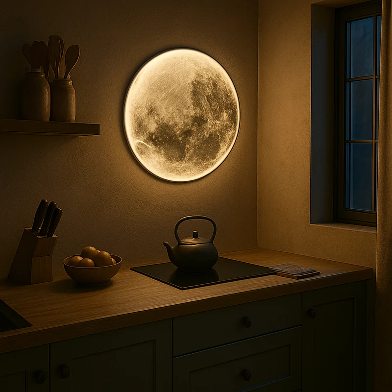 Maan Plafondlamp LED Dimbaar Wand Sfeerlicht Wit Warm Licht Kinderkamer Woonkamer Decoratief 3D Design | Sansoti