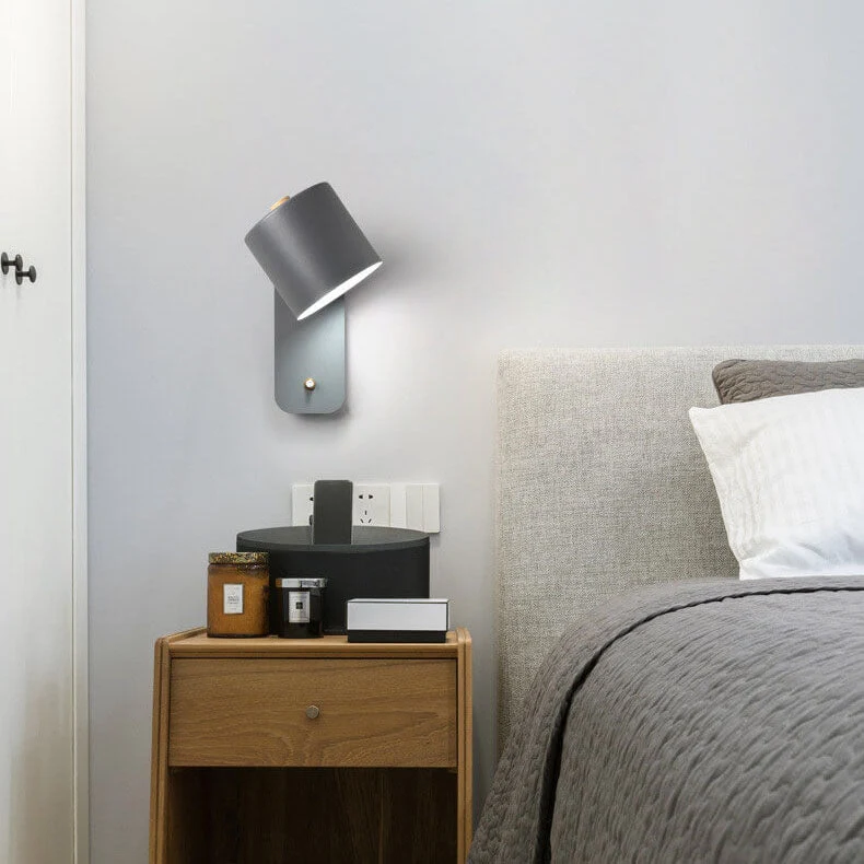 Draaibare Wandlamp Cilinder Vorm Aluminium Zwart Wit Groen Slaapkamer Leeshoek Gericht Licht Spots Verstelbaar | Sansoti