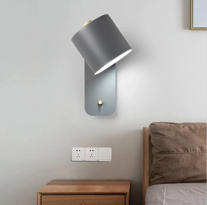 Draaibare Wandlamp Cilinder Vorm Aluminium Zwart Wit Groen Slaapkamer Leeshoek Gericht Licht Spots Verstelbaar | Sansoti